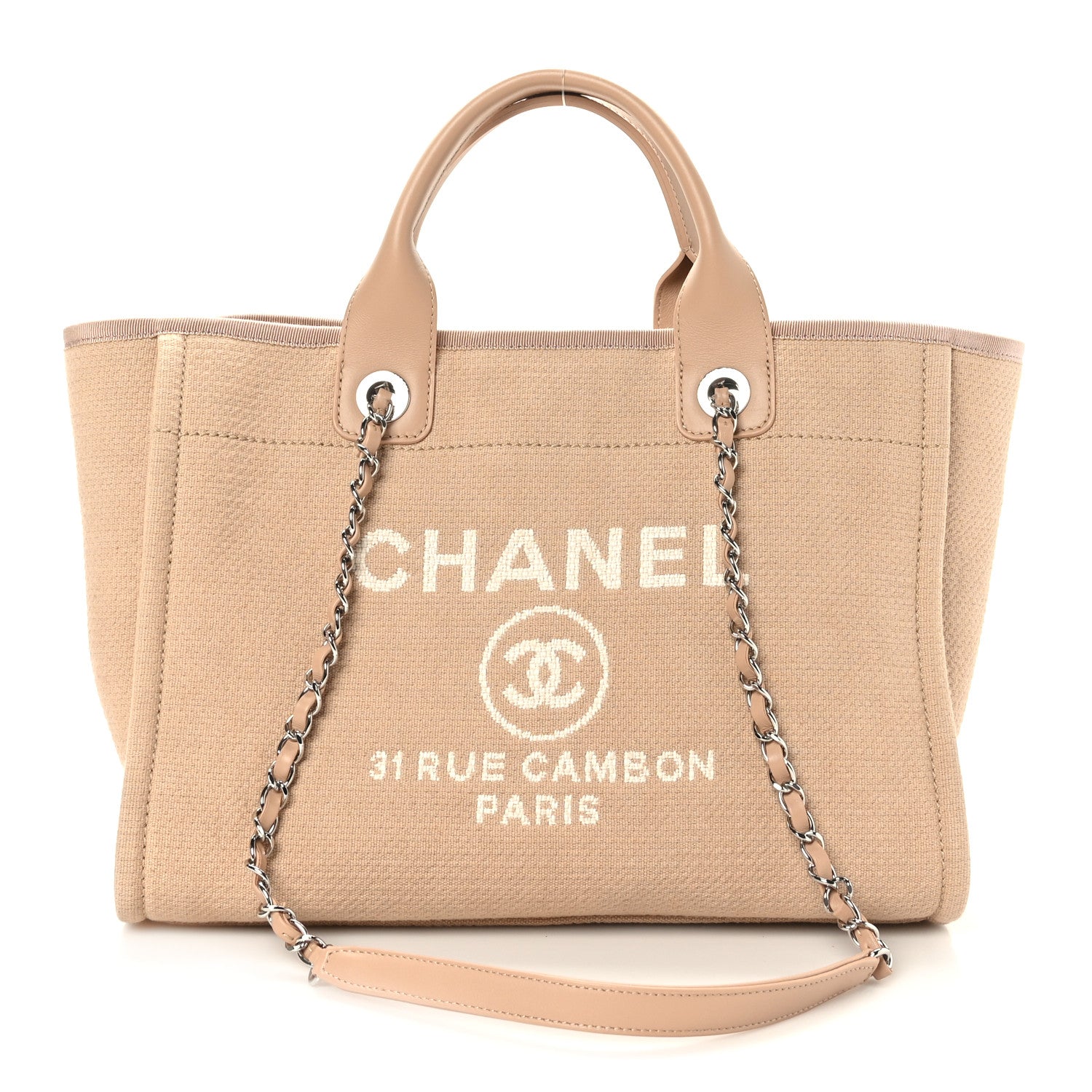 Chanel Mixed Fibers Small Deauville Tote Beige 1 of 10