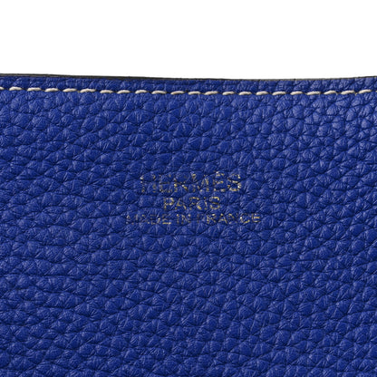 Hermes Taurillon Clemence Double Sens 45 Reversible Tote Graphite Bleu Electrique 5 of 12