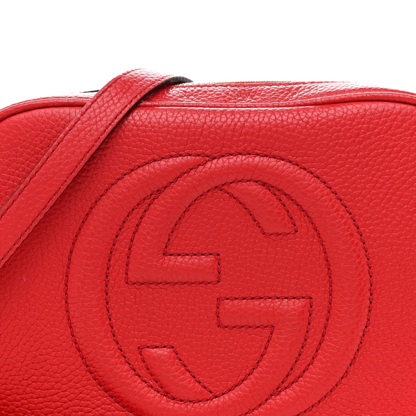 Pebbled Calfskin Small Soho Disco Bag Tabasco Red