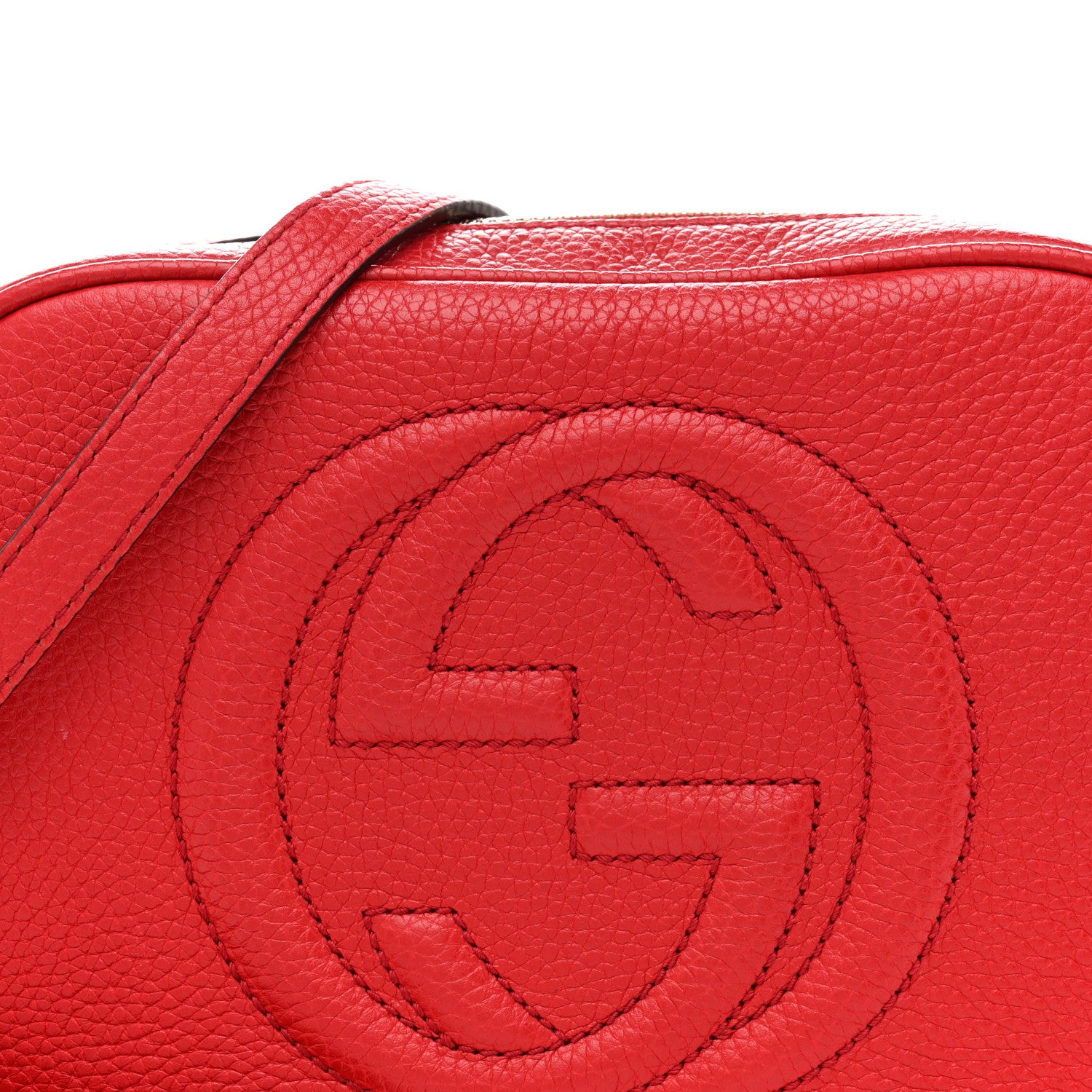 Gucci Pebbled Calfskin Small Soho Disco Bag Tabasco Red 8 of 14