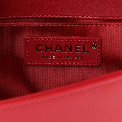 Chanel Calfskin Medium Boy Logo Top Handle Flap Red 6 of 13