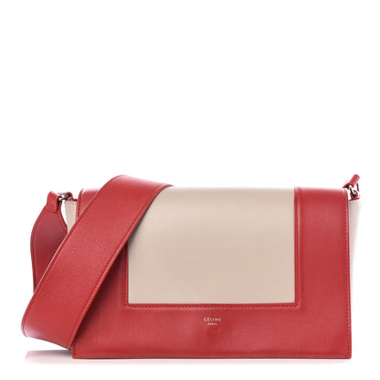 Celine Shiny Smooth Calfskin Medium Frame Shoulder Bag Poppy Red Clay 1 of 9