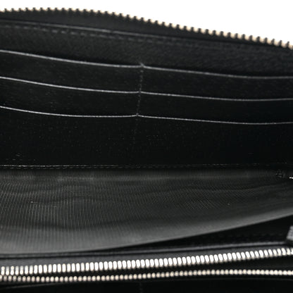 Gucci Canvas Monogram Jumbo GG Textured Dollar Calfskin Continental Wallet Black 5 of 13