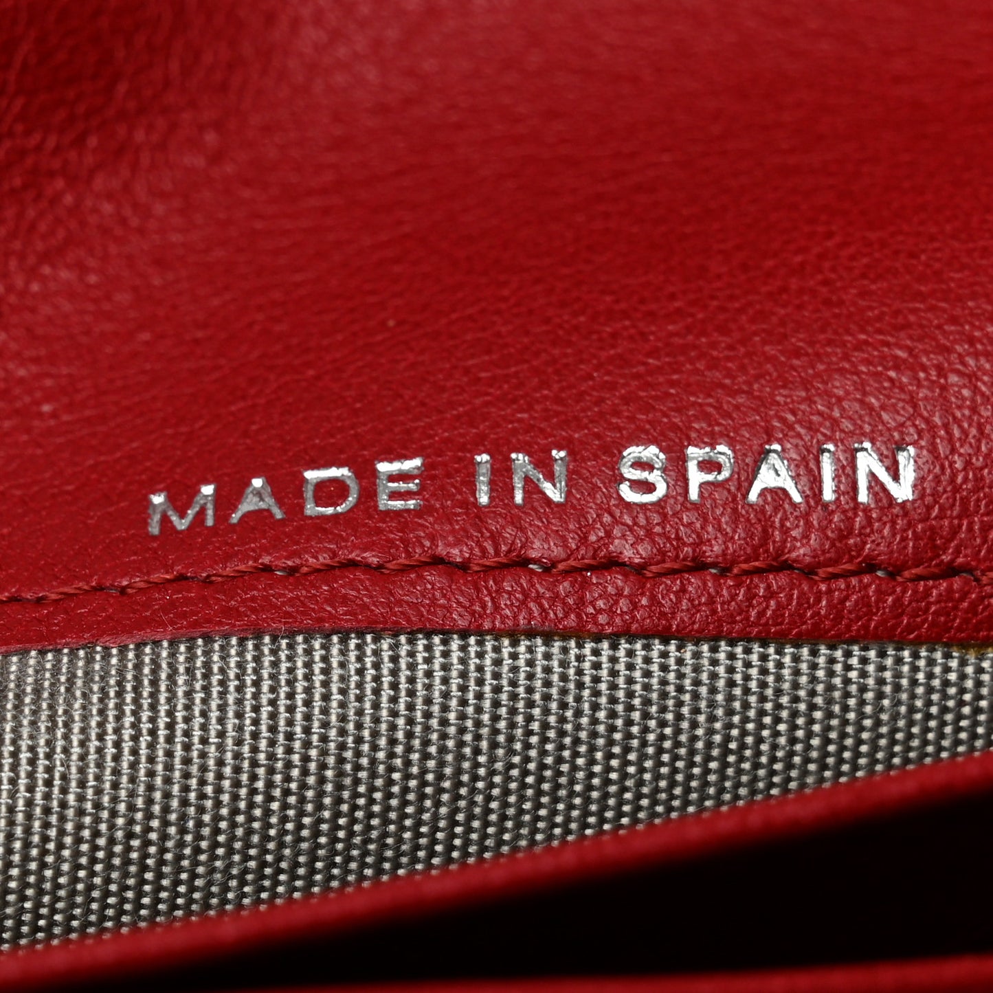 Patent Quilted Brilliant Zipped Pocket Wallet Dark Red