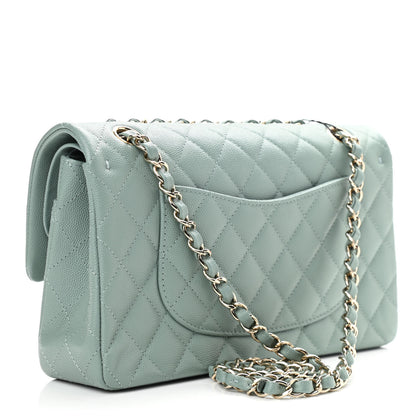 Chanel Caviar Quilted Medium Double Flap Green 3 of 11