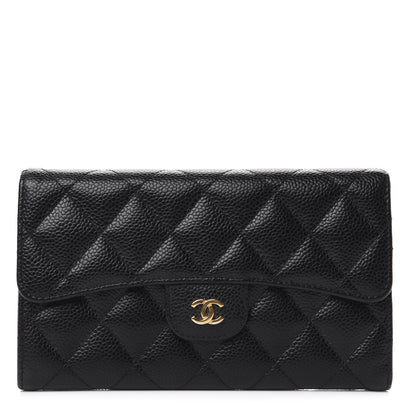 Chanel Caviar Quilted Large Flap Wallet Black 1 of 8