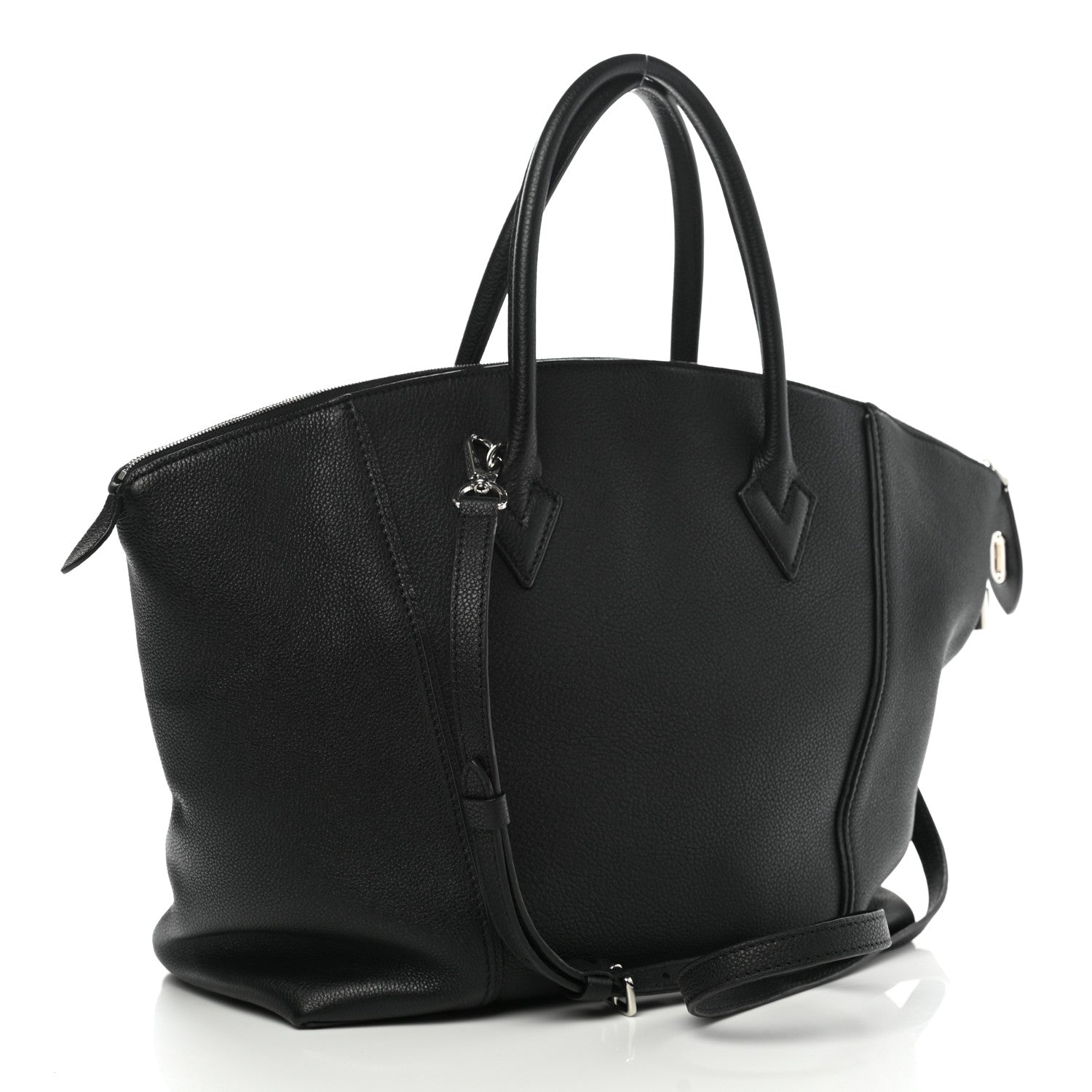 Louis Vuitton Veau Cachemire Soft Lockit MM Black 3 of 10