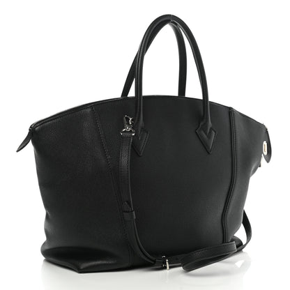 Louis Vuitton Veau Cachemire Soft Lockit MM Black 3 of 10
