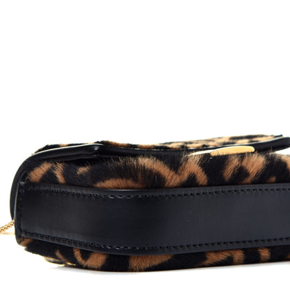 Fendi Sheared Sheepskin Vitello King FF Nano Baguette Charm Tobacco Moro Black 8 of 9