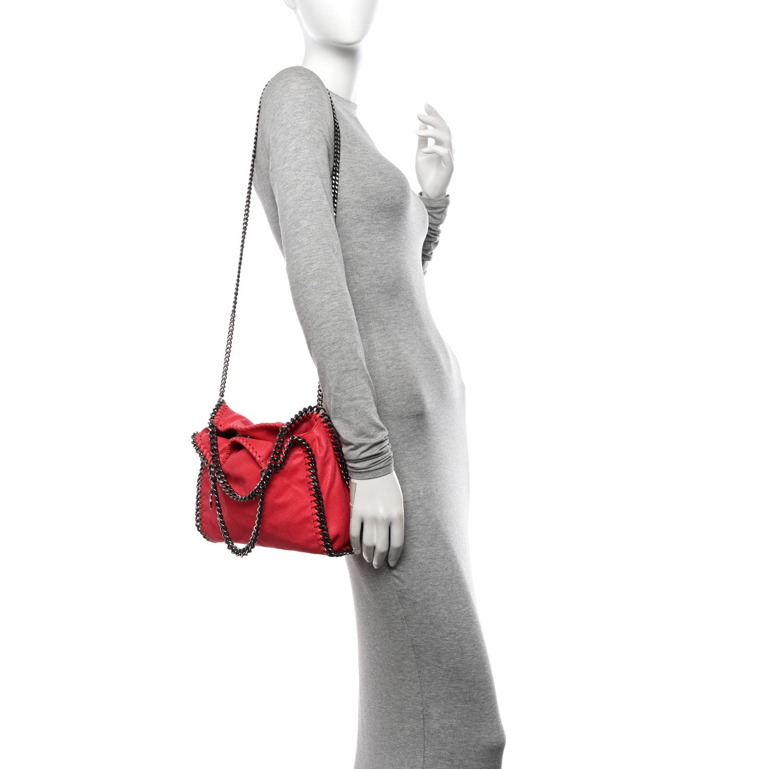 Stella McCartney Shaggy Deer Mini Falabella Fold Over Tote Pink Fluo 2 of 9