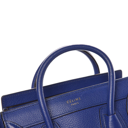 Celine Drummed Calfskin Nano Luggage Indigo 17 of 20