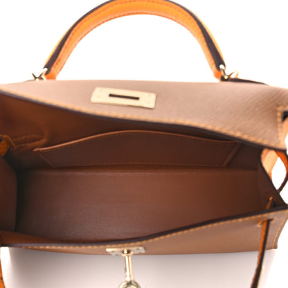 Hermes Epsom Horseshoe Mini Kelly Sellier 20 Gold Jaune D'Or 5 of 11