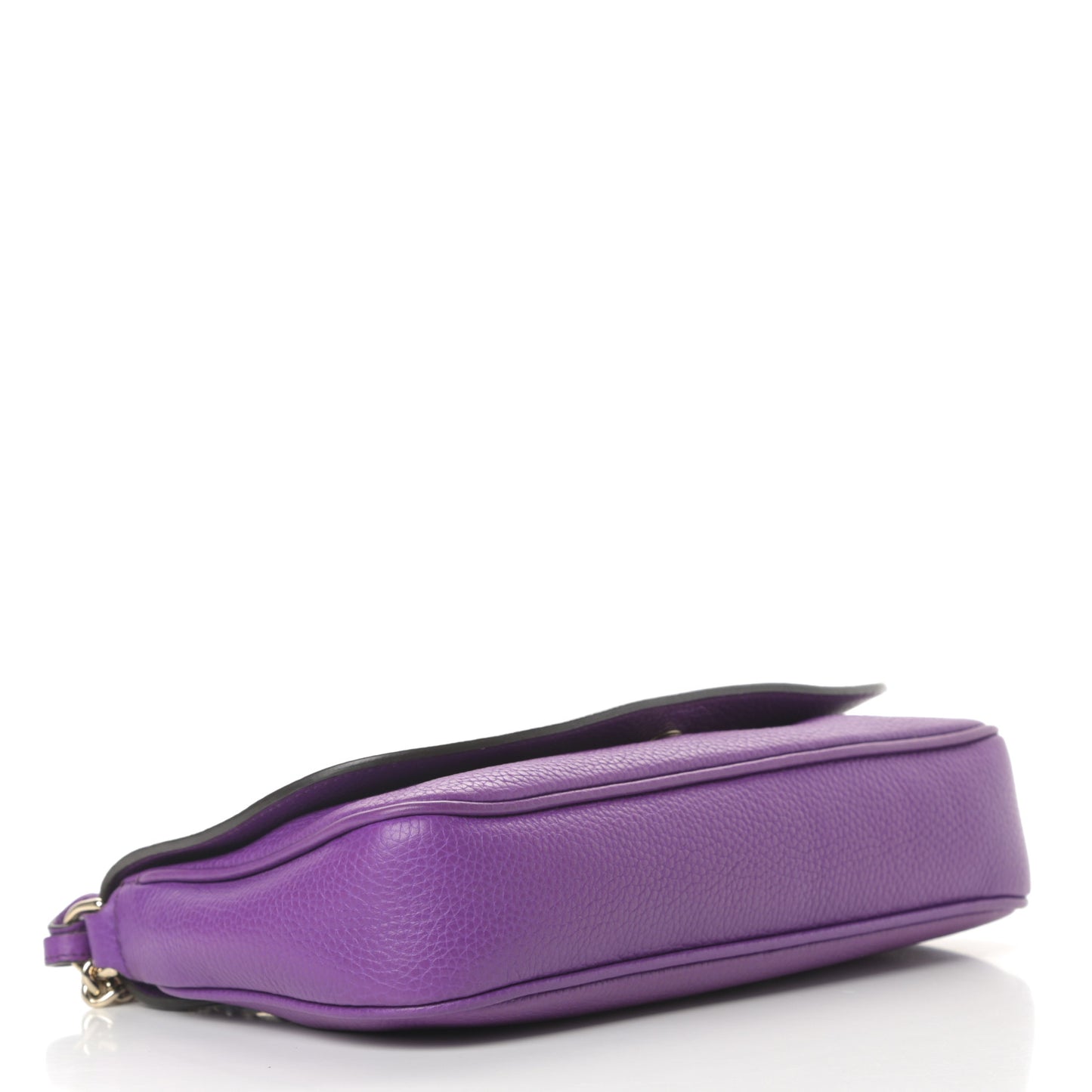 Pebbled Calfskin Medium Soho Flap Crossbody Shine Purple
