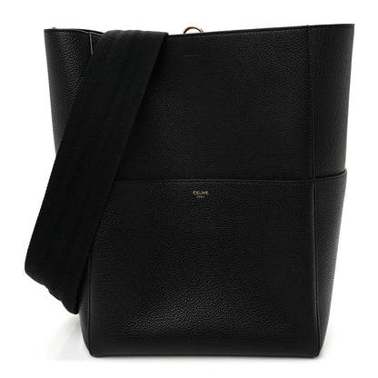 Celine Soft Grained Calfskin Sangle Bucket Bag Black 1 of 11