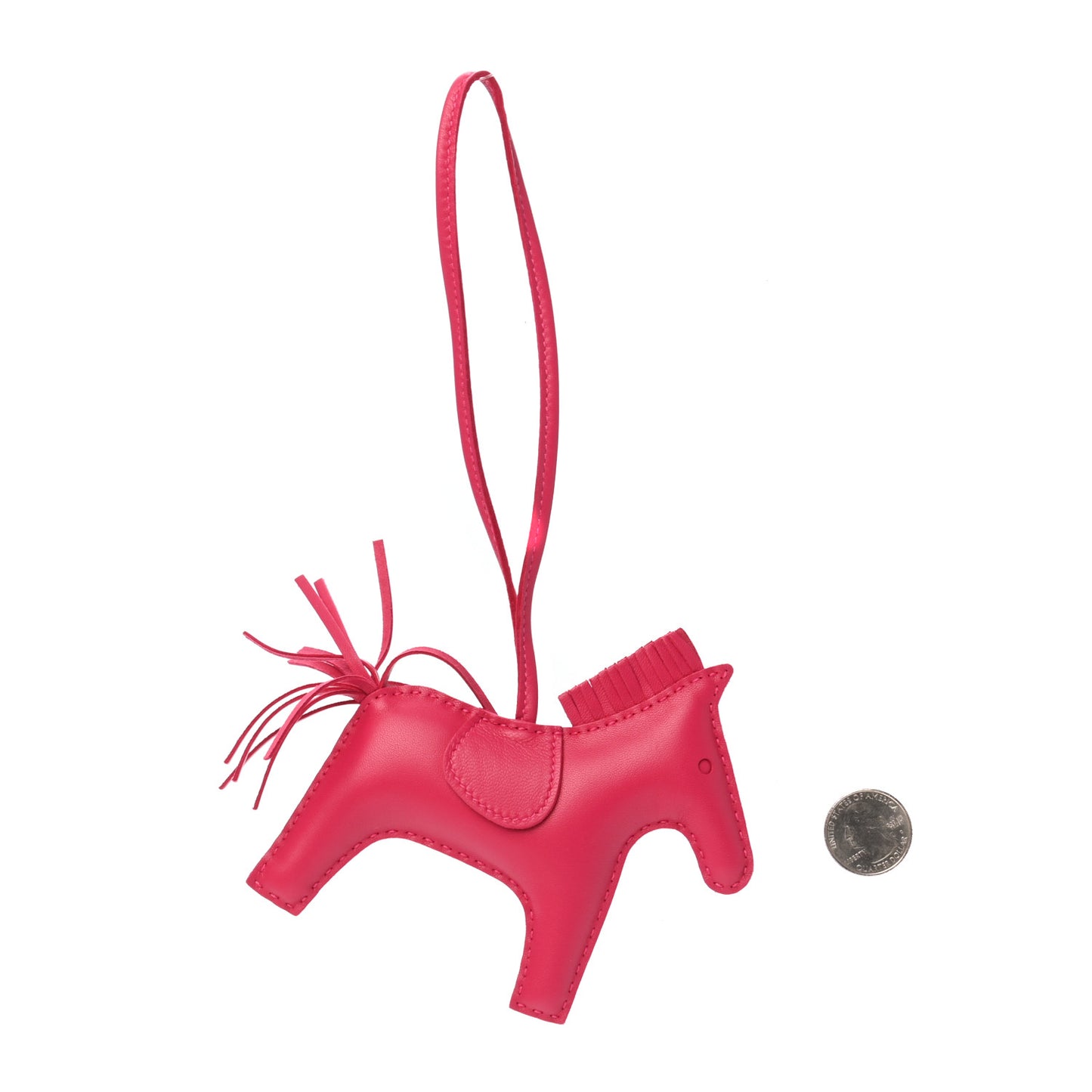 Milo Lambskin Grigri Rodeo Horse Bag Charm MM Rose Mexico