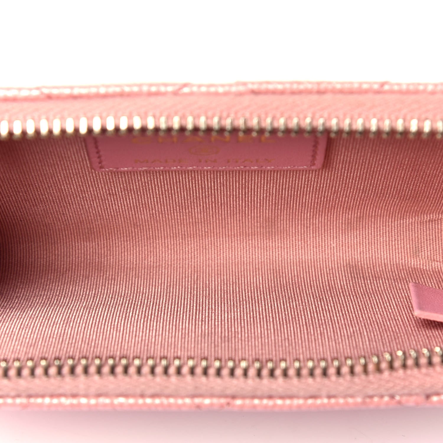 Chanel Iridescent Caviar Quilted Zipped Key Holder Case Rose Pink 5 of 7