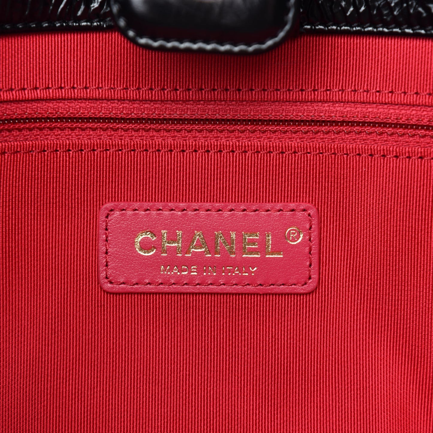 Shiny Aged Calfskin Shopping Bag Black