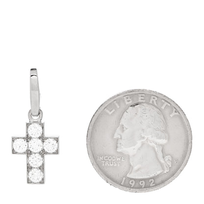 Cartier 18K White Gold Diamond .84ctw Cross Charm Pendant 2 of 5