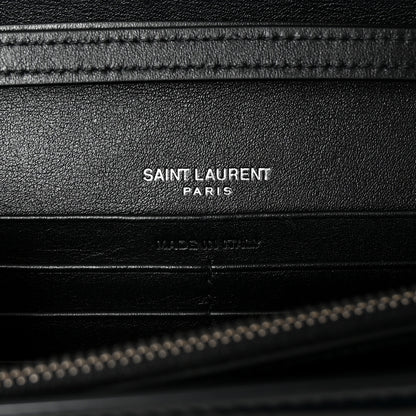 Saint Laurent Glazed Calfskin Cassandre Wallet On Chain WOC Black 6 of 9