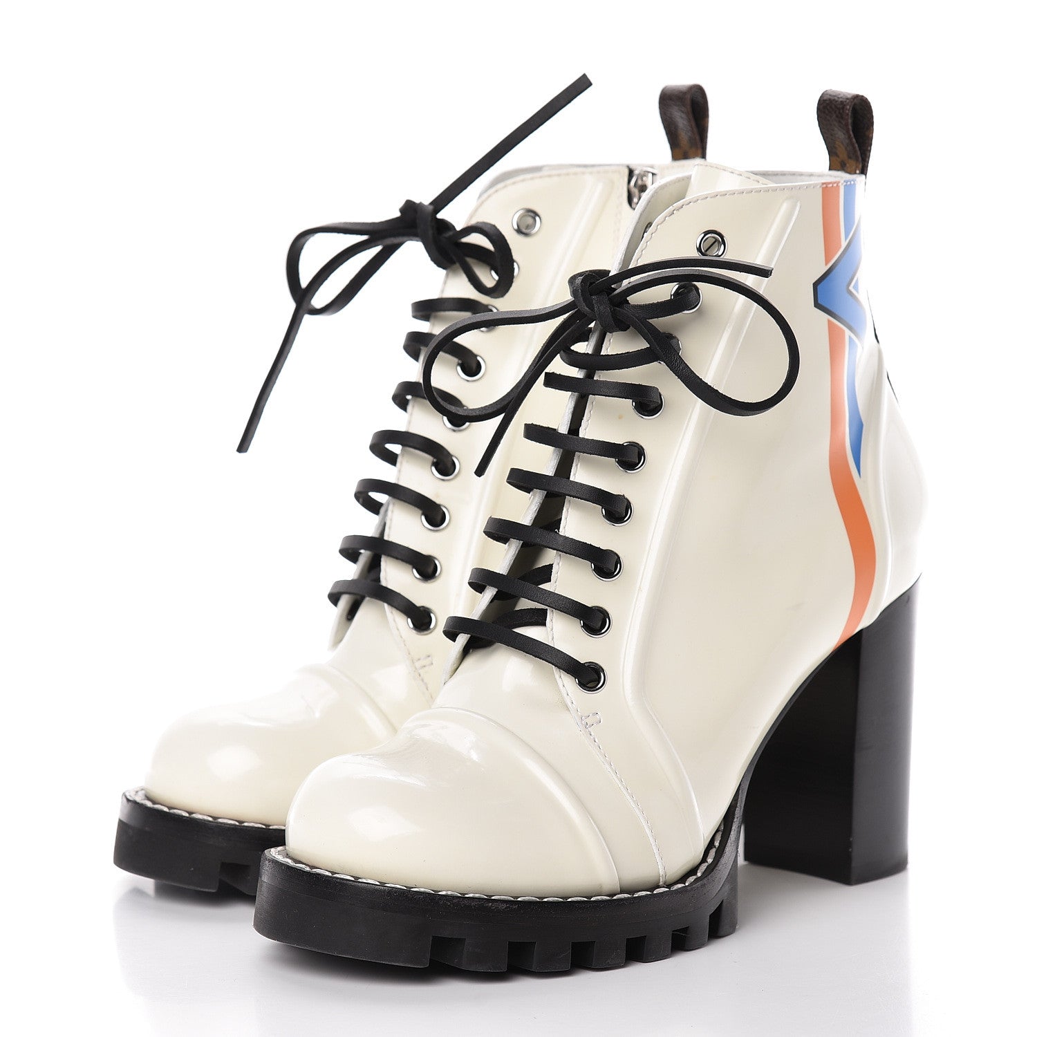 Louis Vuitton Patent Calfskin Spaceship Star Trail Ankle Boots 39 White 3 of 14