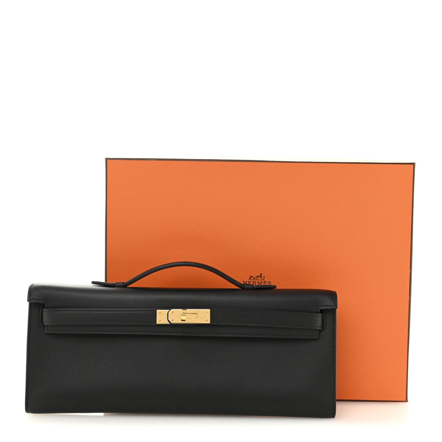 Hermes Swift Kelly Cut Clutch Pochette Black 11 of 11