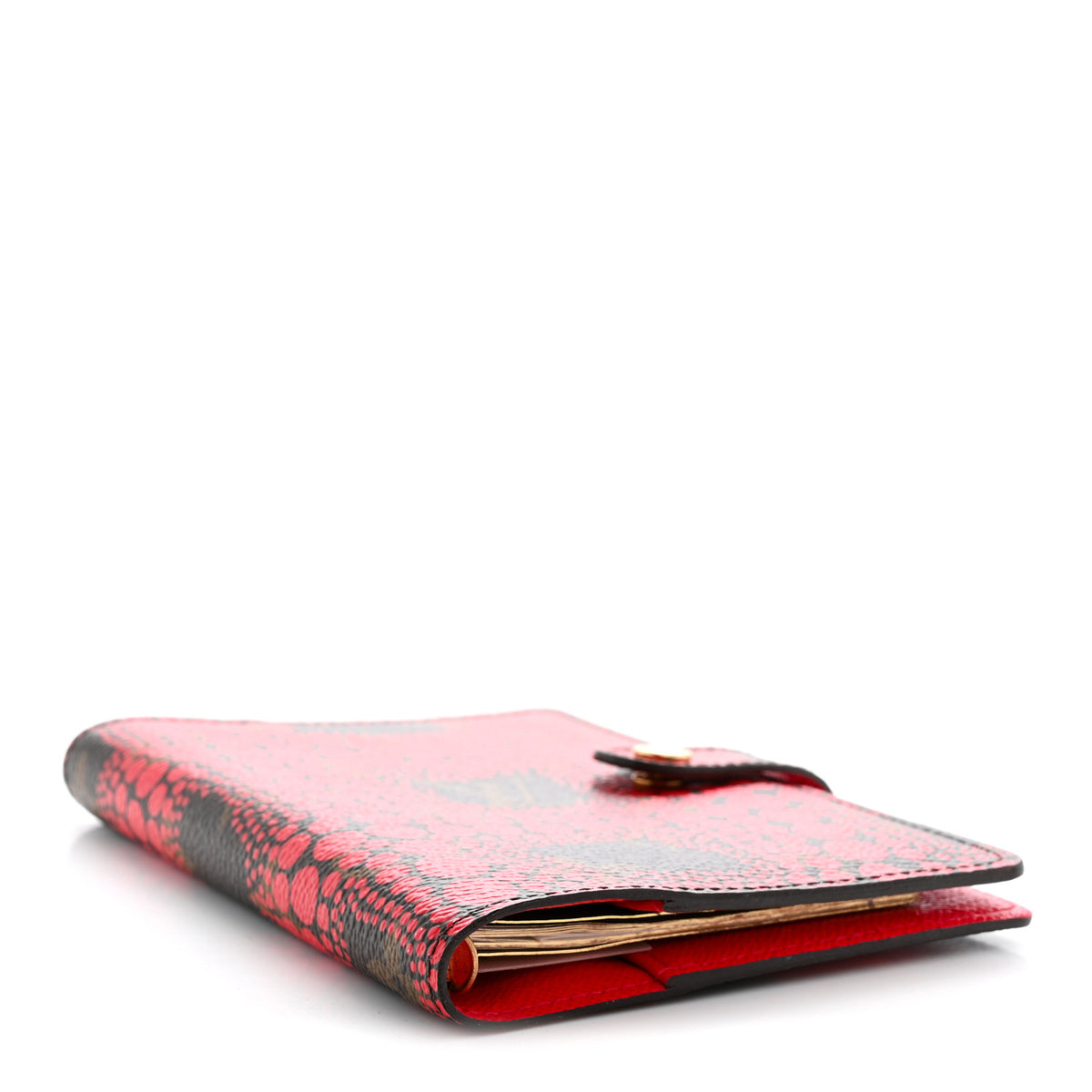 Louis Vuitton Monogram Kusama Town Small Ring Agenda Cover Red 4 of 8