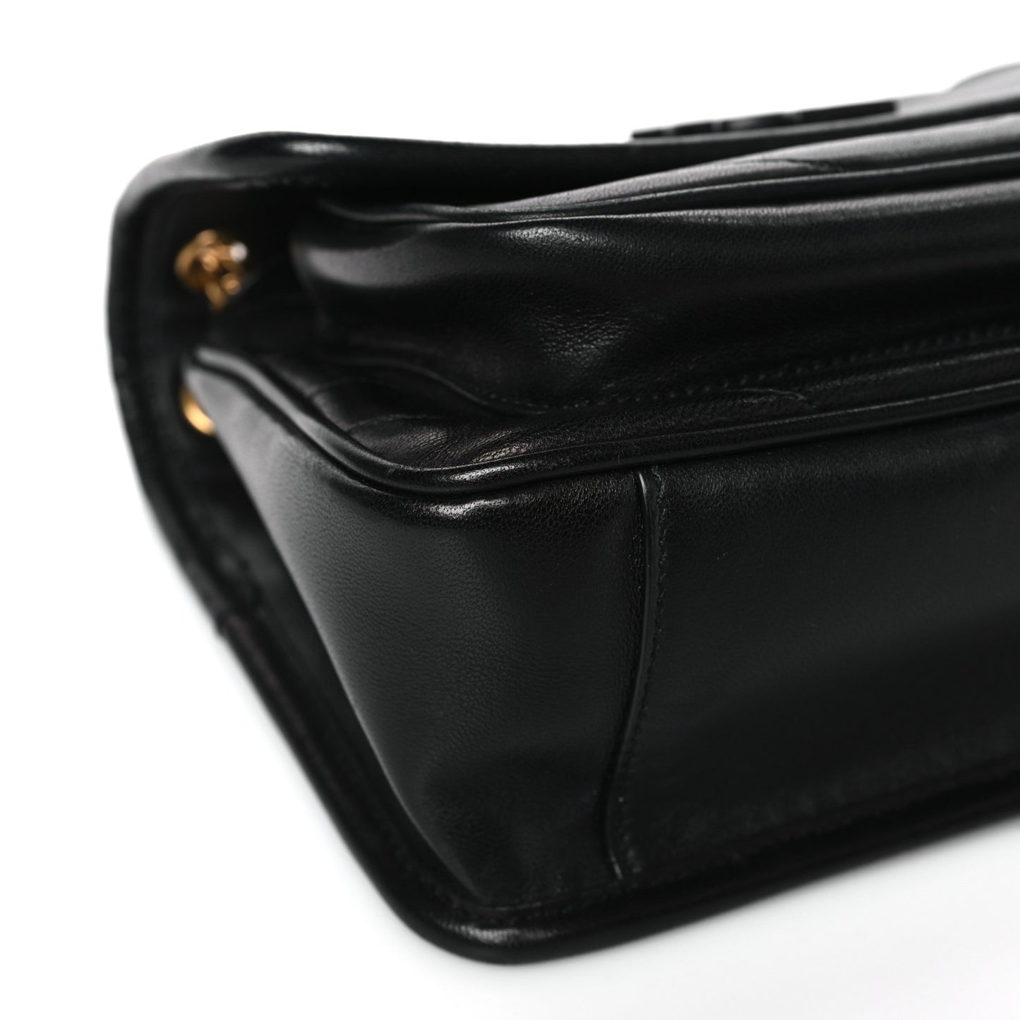 Lambskin Matelasse Monogram Baby Niki Chain Satchel Black