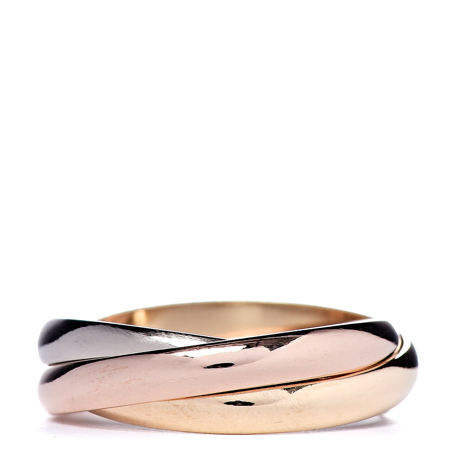 Cartier 18K Pink Yellow White Gold Small Trinity Ring 51 5.75 3 of 5