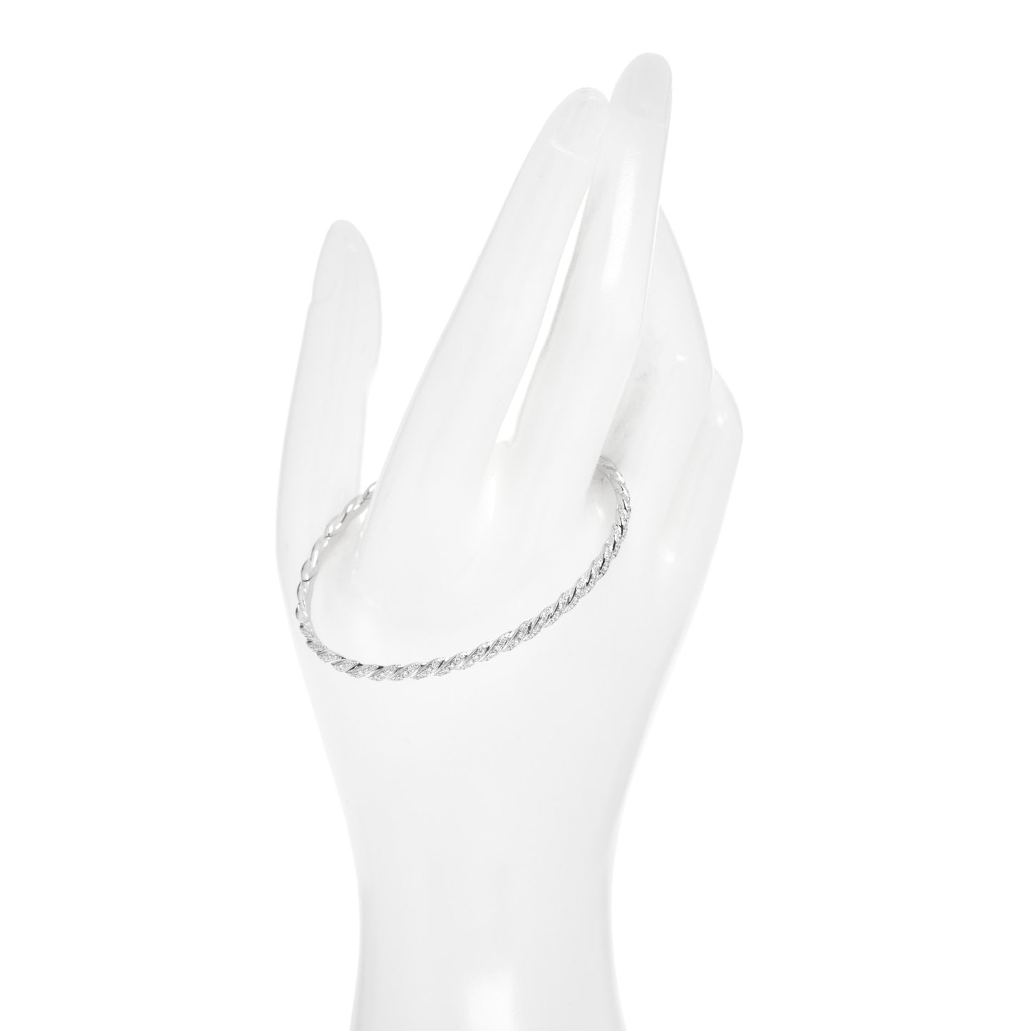 18K White Gold Diamond 3.5mm Paveflex Single Row Bracelet