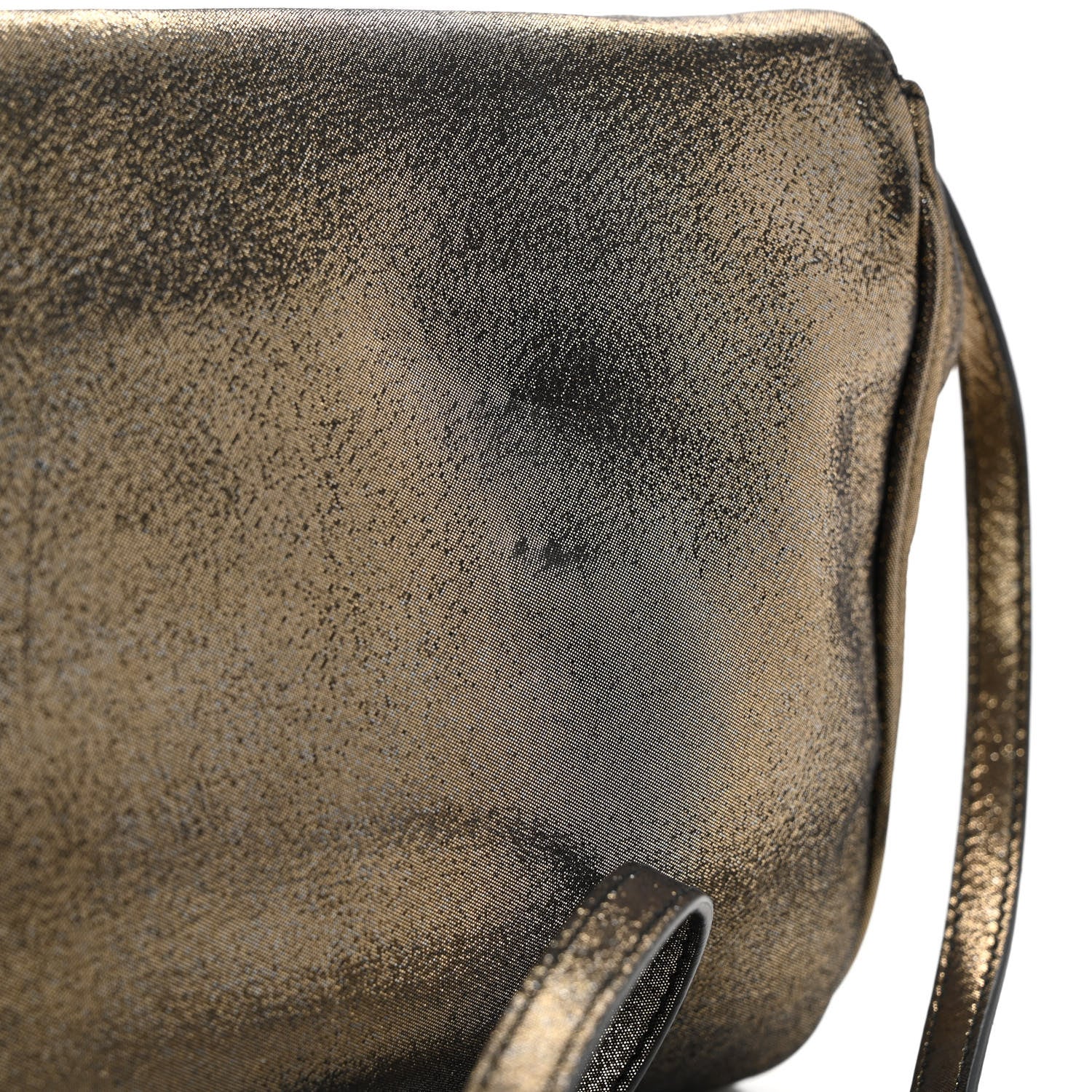 Fendi Metallic Fan Vitello Flap Bag Black Satin Gold 10 of 10