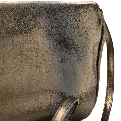 Fendi Metallic Fan Vitello Flap Bag Black Satin Gold 10 of 10