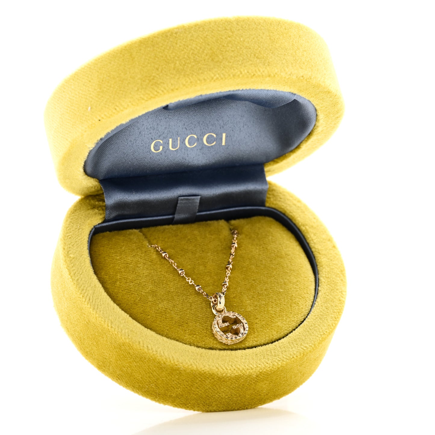 18K Yellow Gold Running GG Pendant Necklace