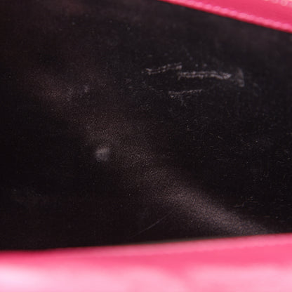 Saint Laurent Textured Patent Monogram Large Belle De Jour Clutch Fuchsia 8 of 11