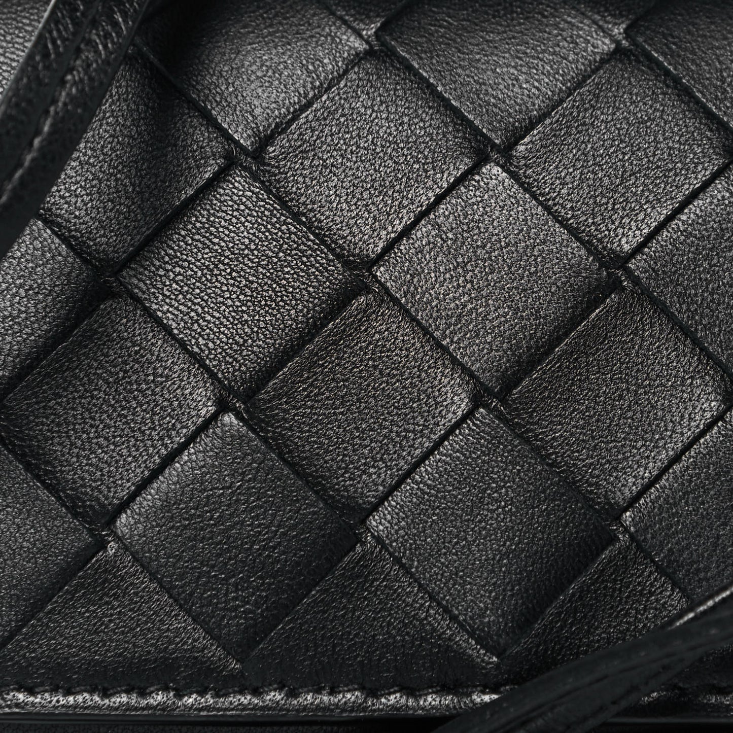Nappa Intrecciato Crossbody Coin Pouch Black