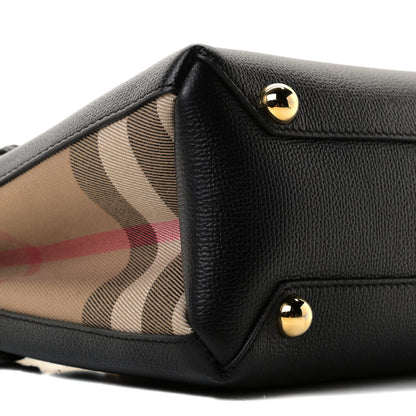 Burberry Derby Calfskin House Check Baby Banner Tote Black 9 of 11