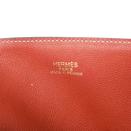 Hermes Veau Sikkim Taurillon Clemence Double Sens 45 Reversible Tote Rubis Bougainvillea 14 of 17