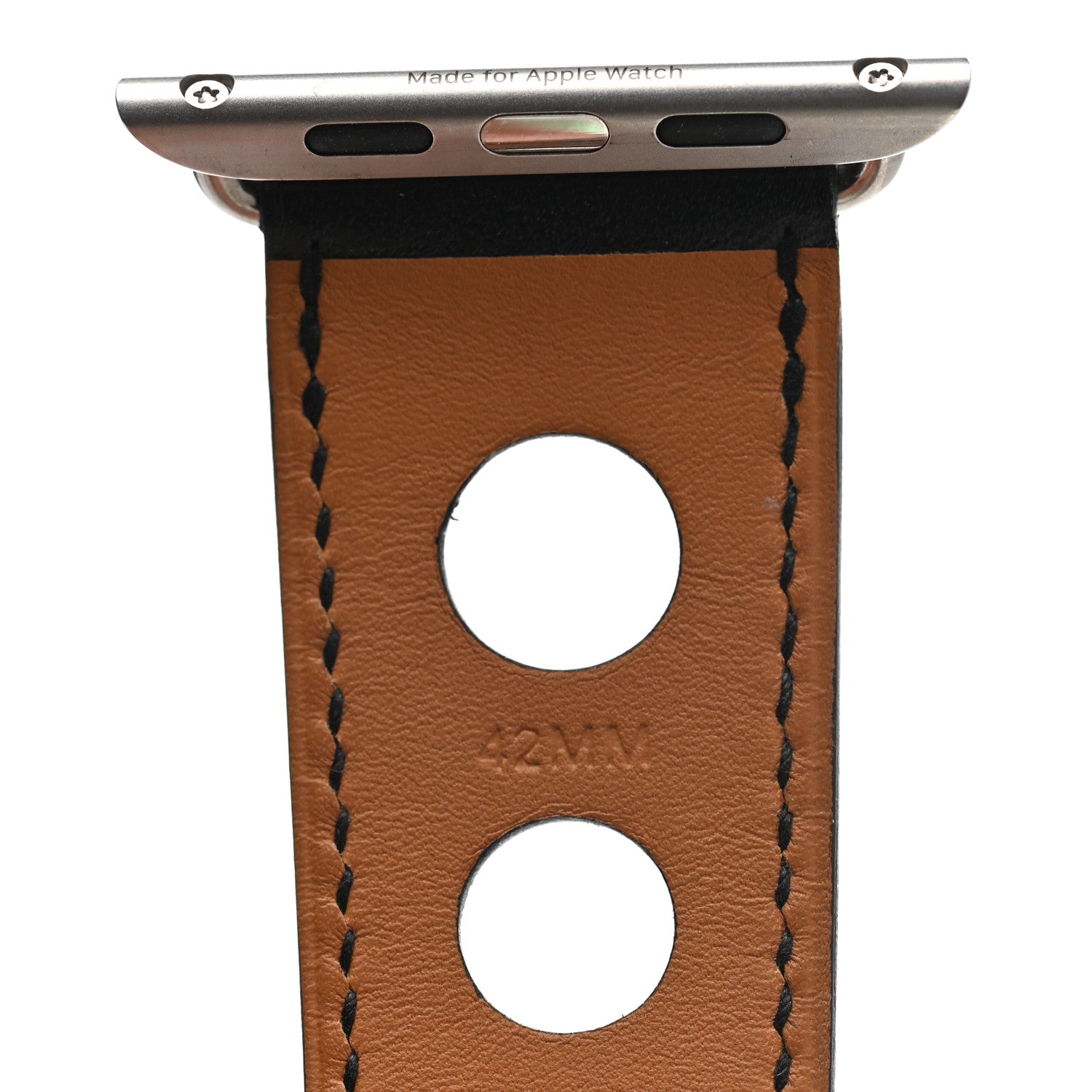 Hermes Gala Calfskin 42mm Apple Watch Single Tour Rallye Band Black 5 of 5