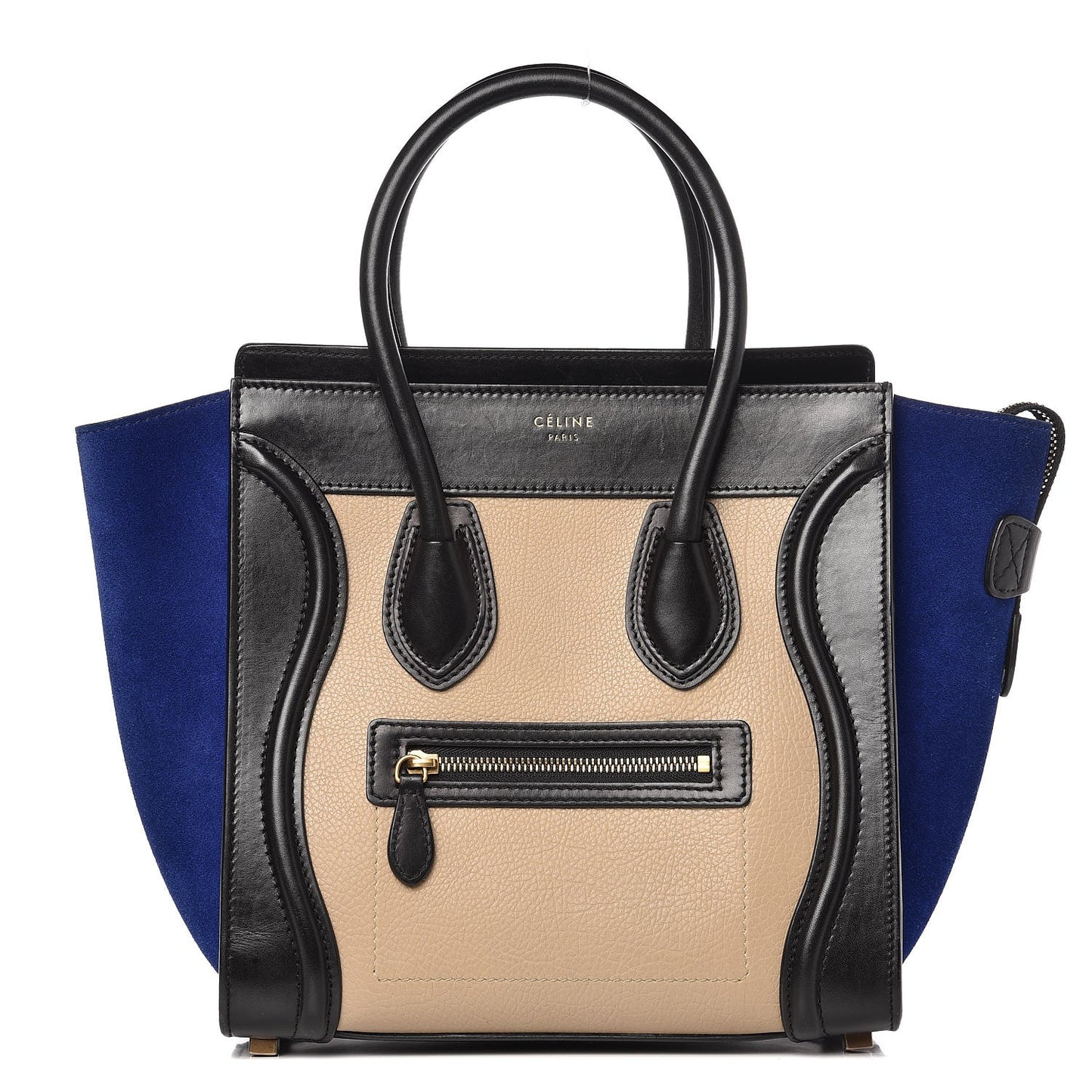 Elephant Calfskin Suede Micro Tri-Color Luggage Sand