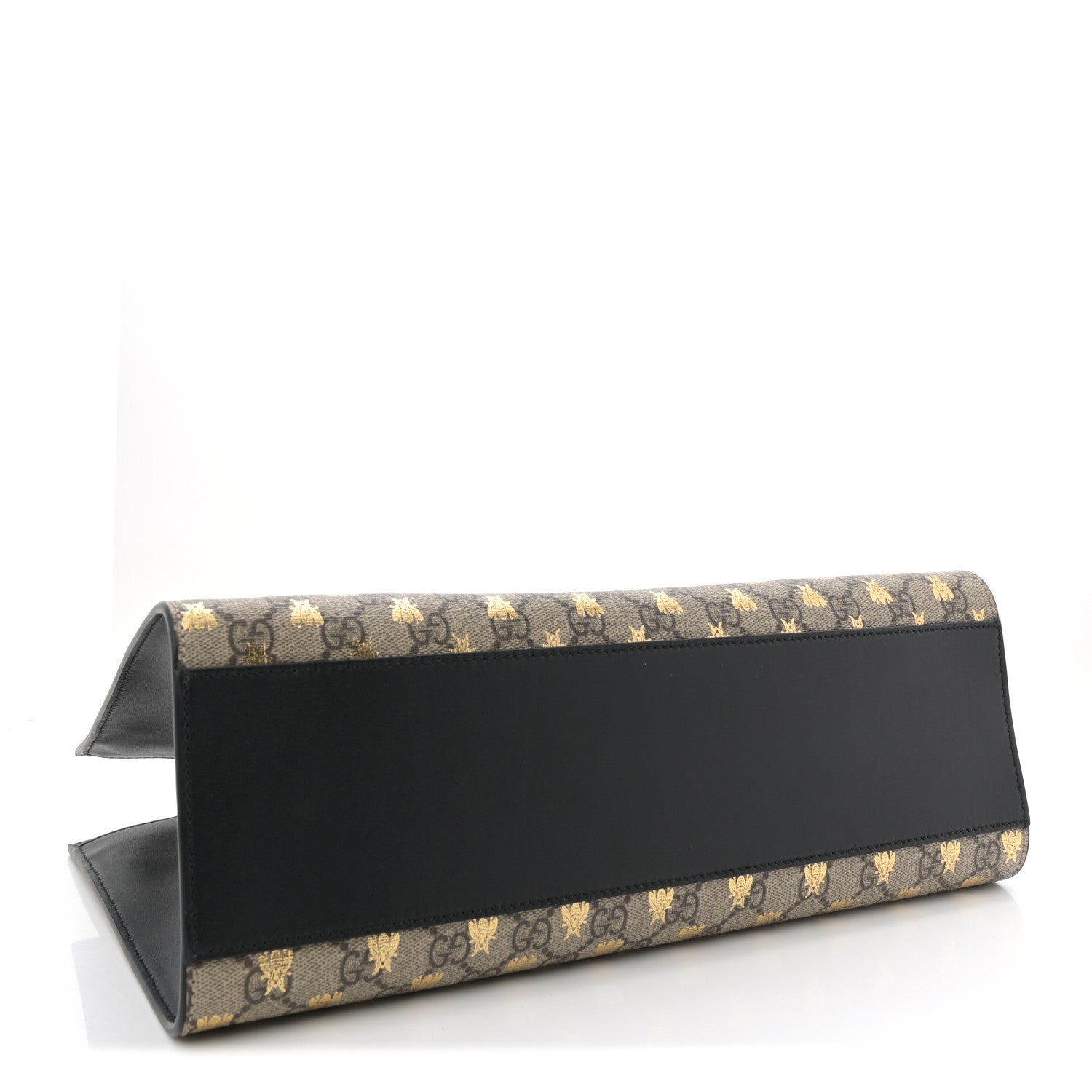 Gucci GG Supreme Monogram Bees Medium Padlock Tote Beige Oro Black 4 of 10