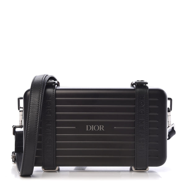 monotown専用DIOR RIMOWA ブラックショルダーバッグ Christian Dior X RIMOWA Aluminum Personal Clutch On Strap Black