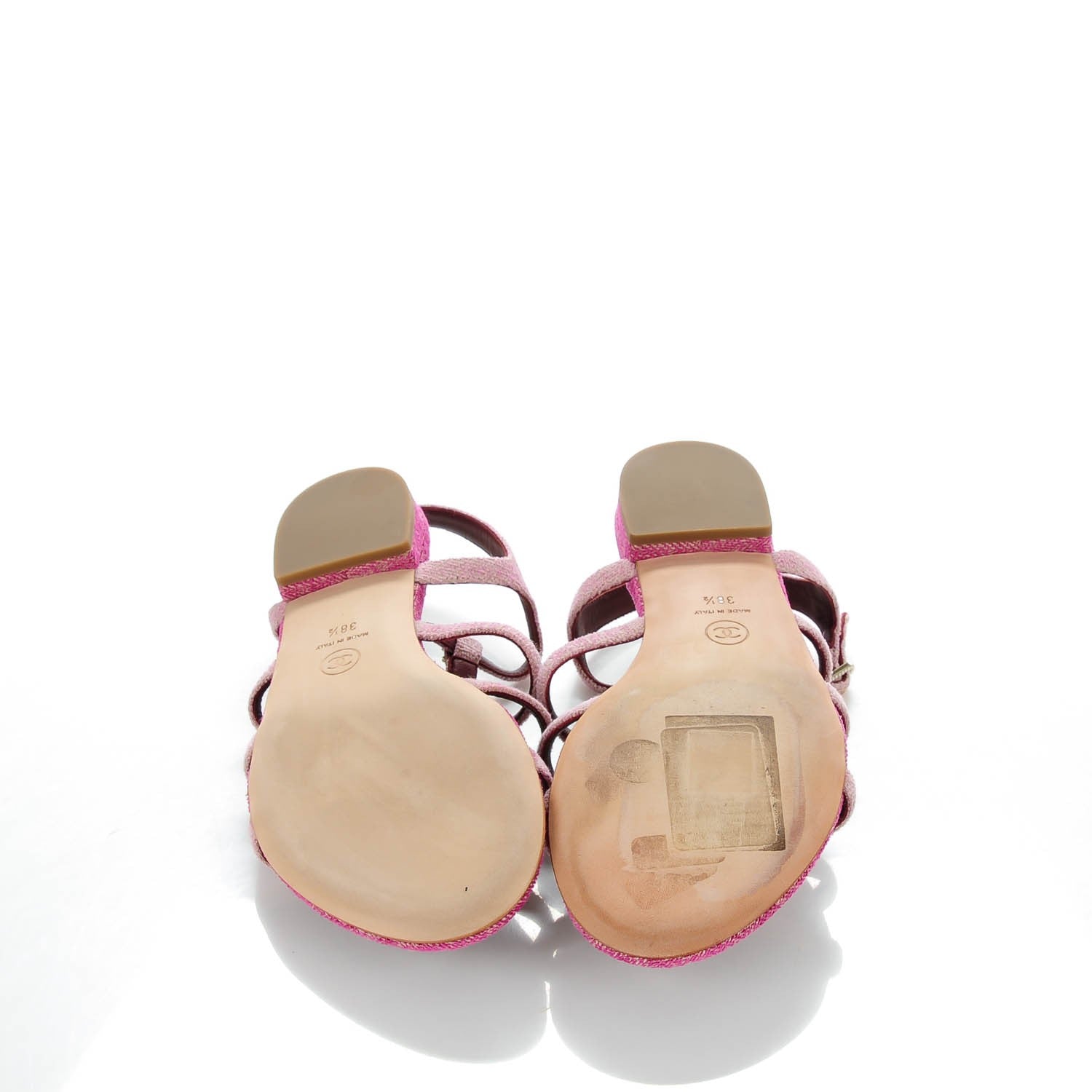 Chanel Tweed Poured Glass Sandals 38.5 Pink 5 of 6