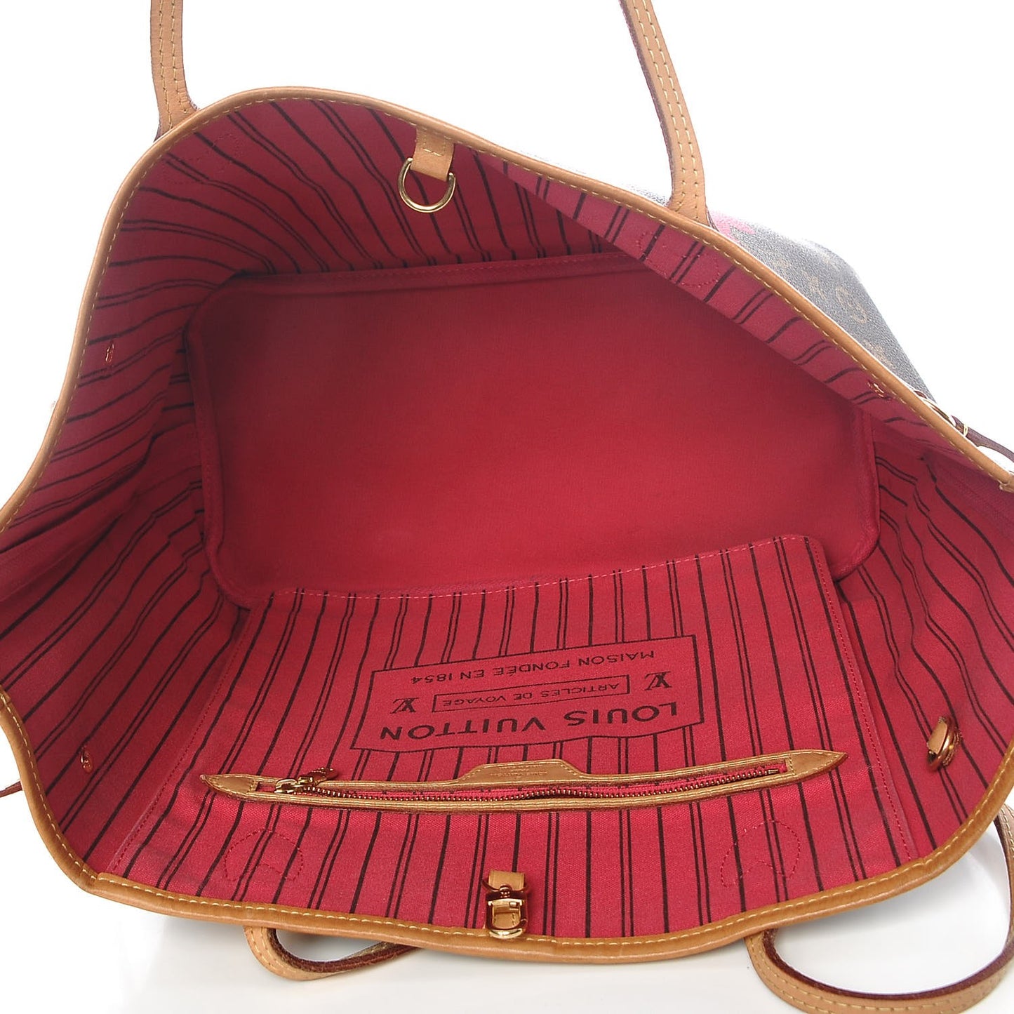 Monogram Bay Neverfull MM Rose Ballerine Poppy