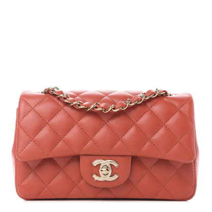 Chanel Lambskin Quilted Mini Rectangular Flap Brown 1 of 9