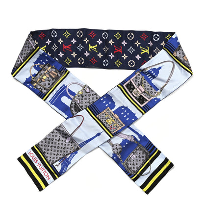 Louis Vuitton Silk Monogram Skyline Bandeau Blue 1 of 3