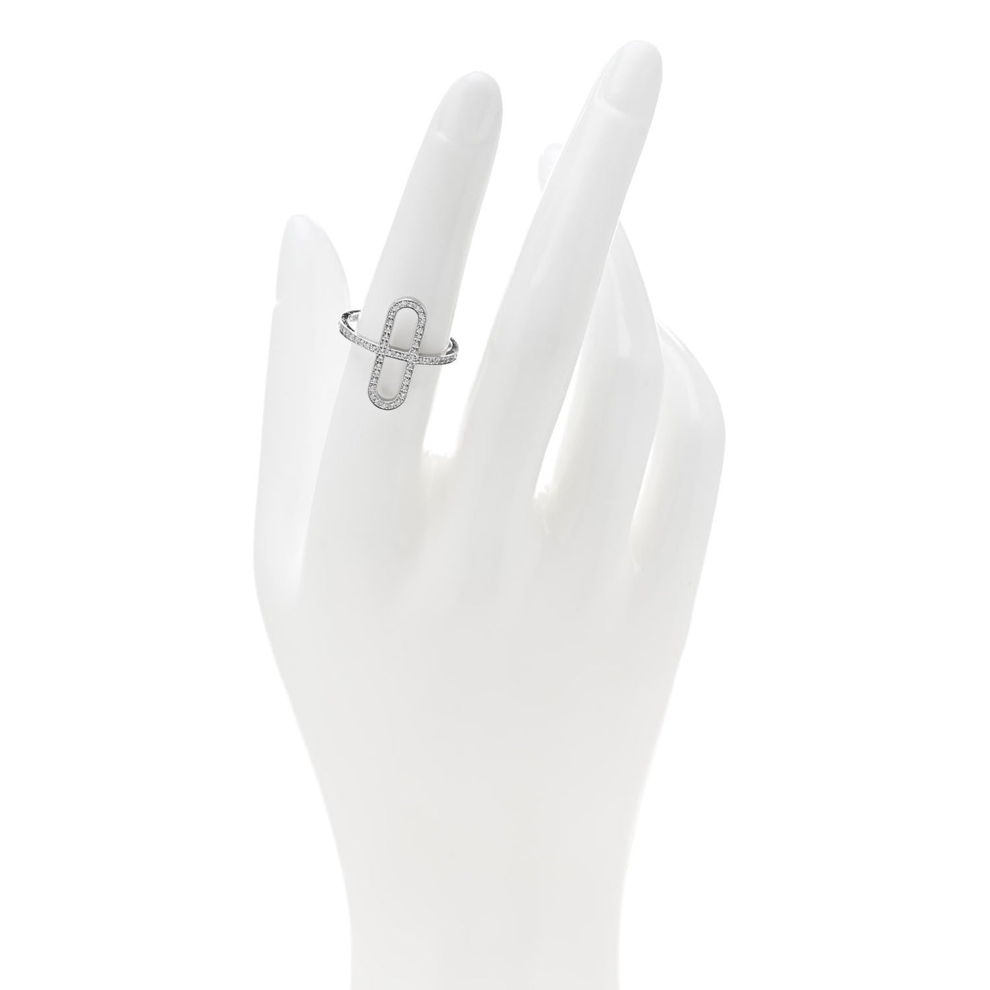 18K White Gold Diamond Ever Chaine d'Ancre Ring 53 6.25