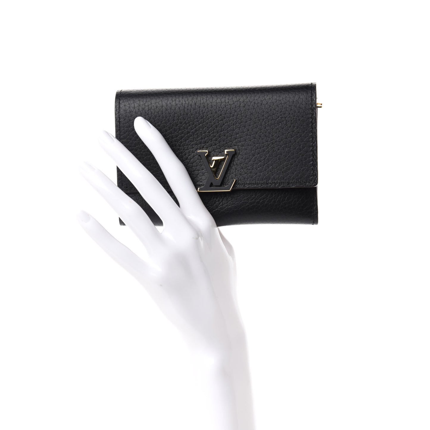 Taurillon Capucines Compact Wallet Black