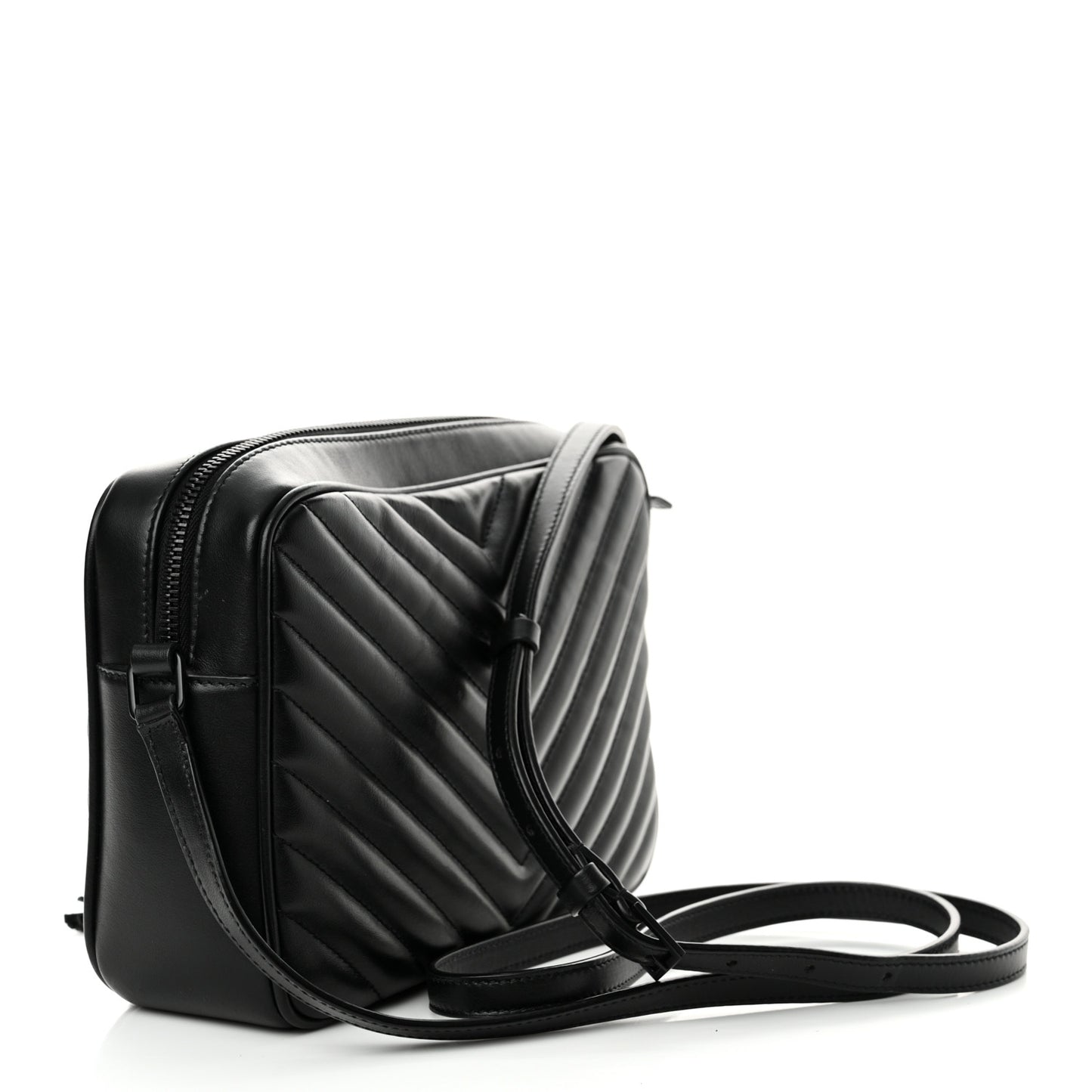 Calfskin Matelasse Monogram Monochrome Lou Camera Bag Black