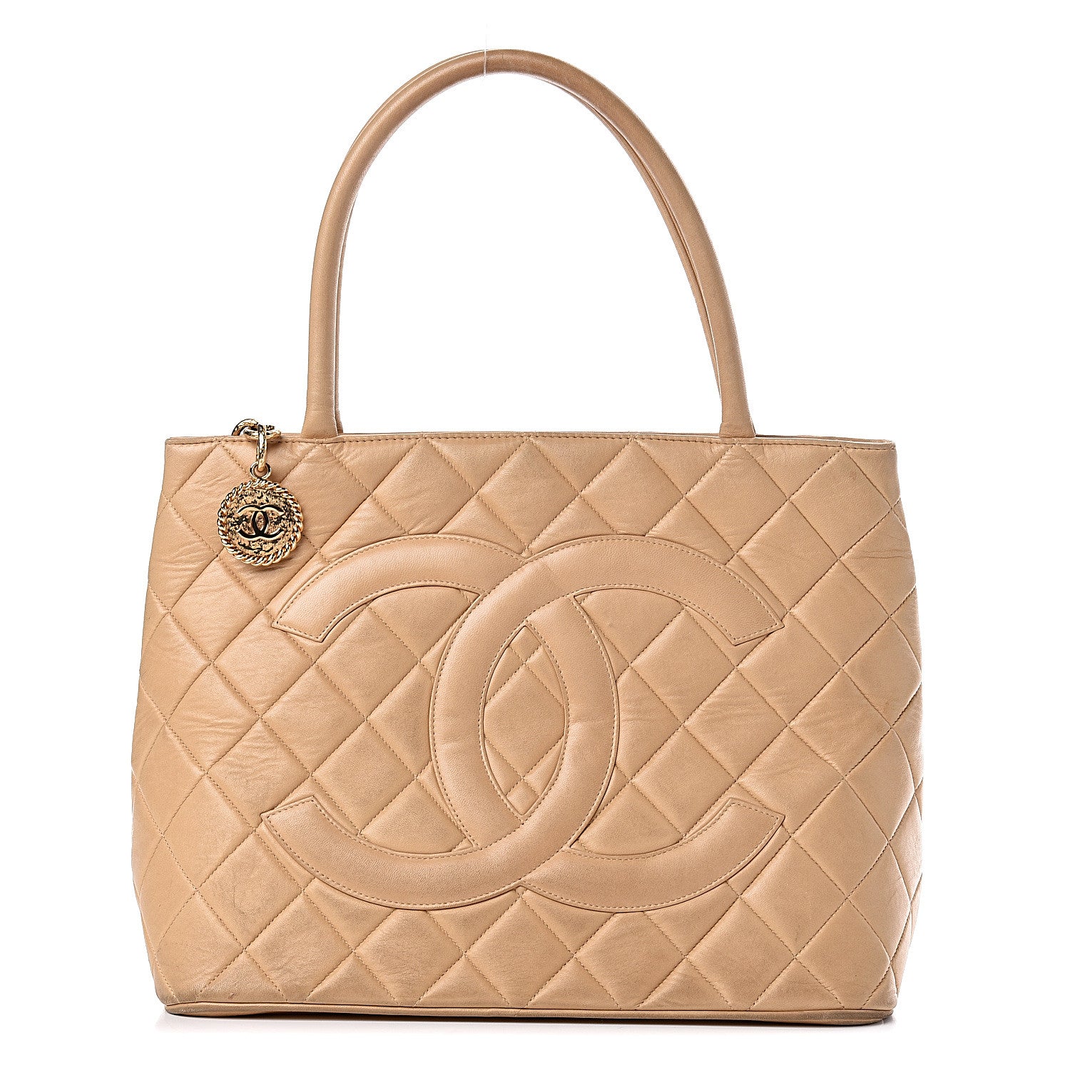 Chanel Lambskin Quilted Medallion Tote Beige 1 of 27