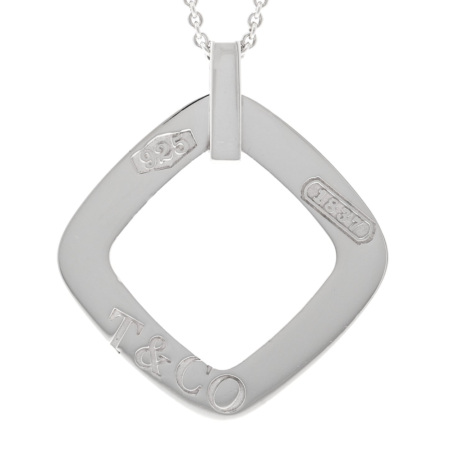 Sterling Silver 1837 Open Square Pendant Necklace