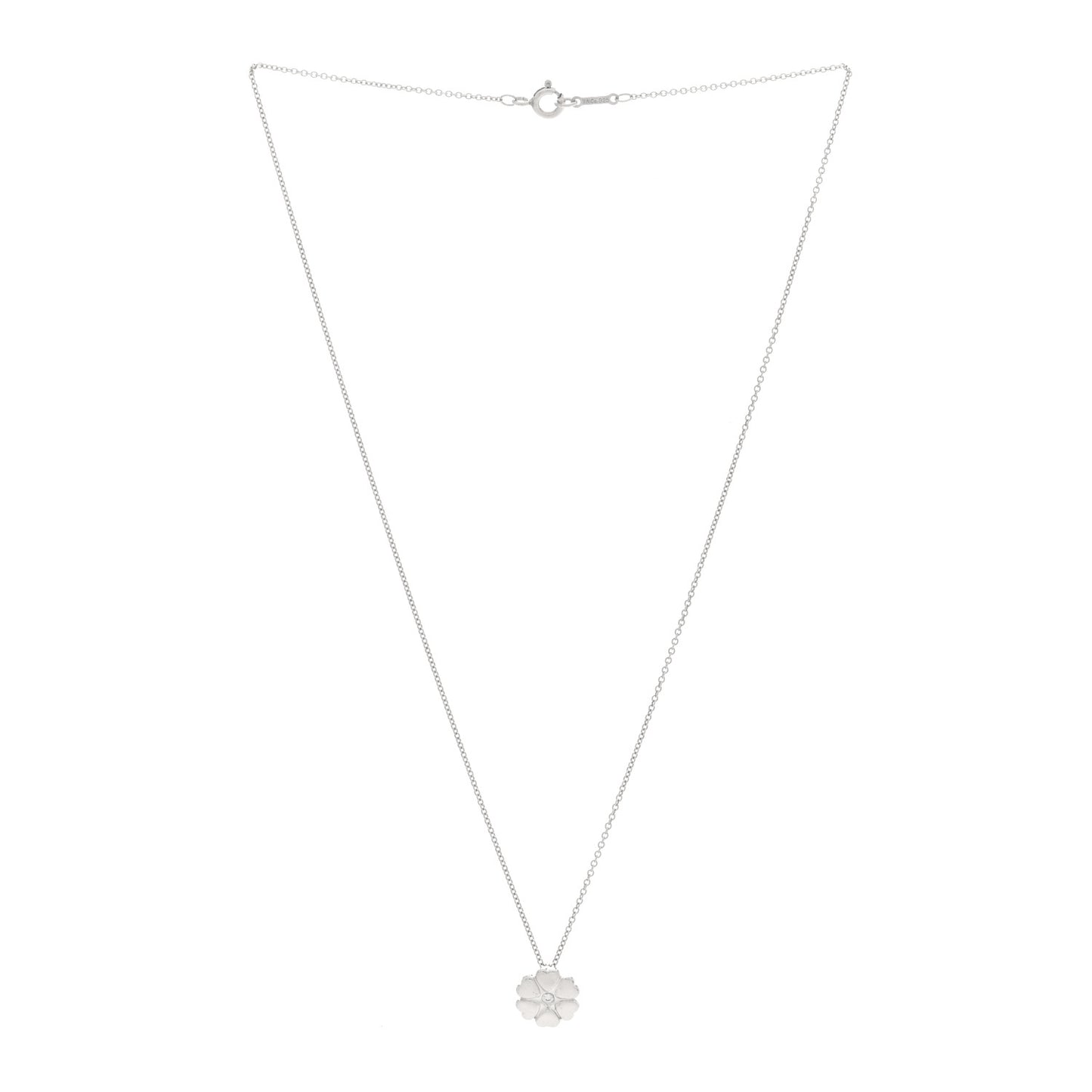 Sterling Diamond Paloma Picasso Flower Heart Pendant Necklace